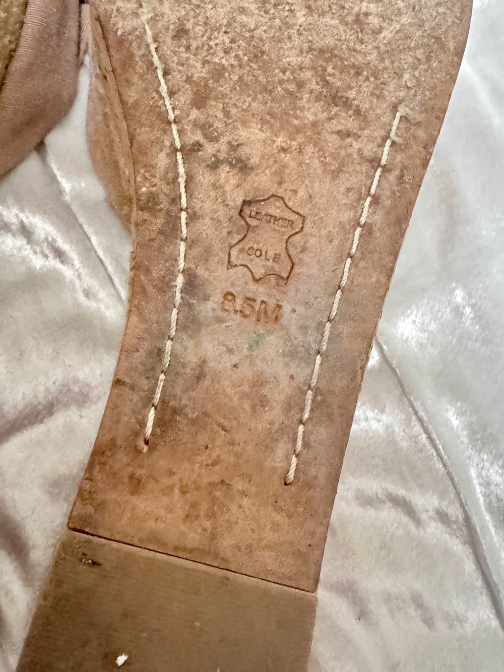 of Tory Burch Penny Grosgrain Cork Wedge Slide Sandals. - Picture 4 of 4